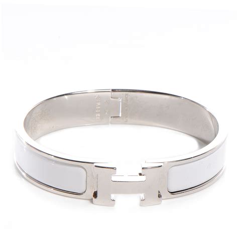 hermes clic h bracelet white